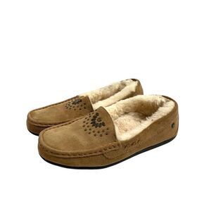 Abeo Vienna suede sheepskin lining moccasins loafers Size 7N narrow‎